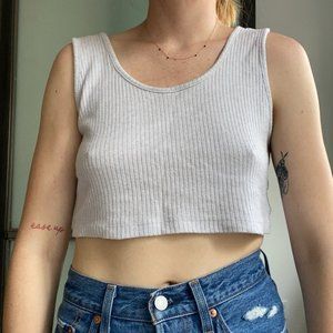 soft purple ribbed crop